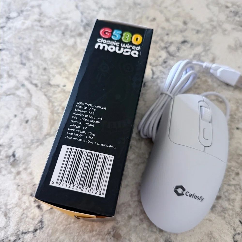White Wired Mouse